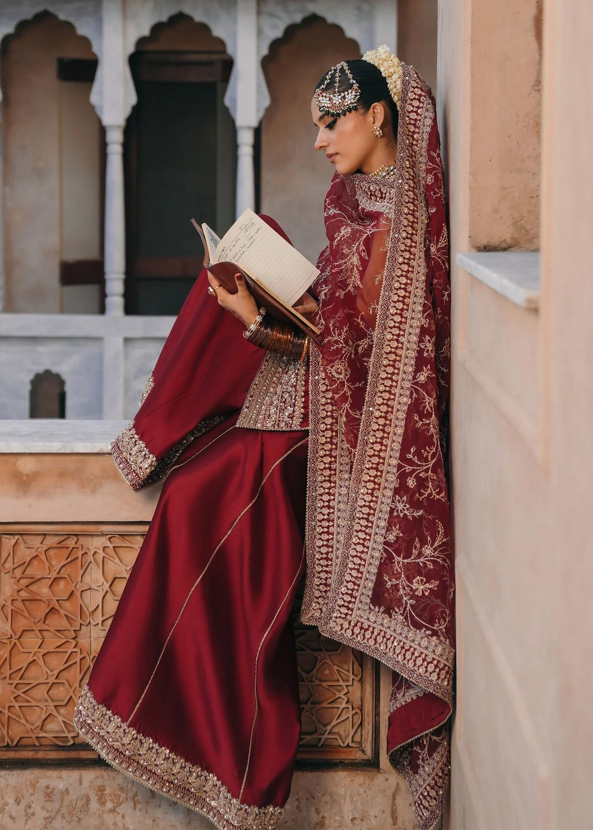 KANWAL MALIK MEHEK RAW SILK HAND EMBELLISHED & EMBROIDERED 3 PIECE DRESS